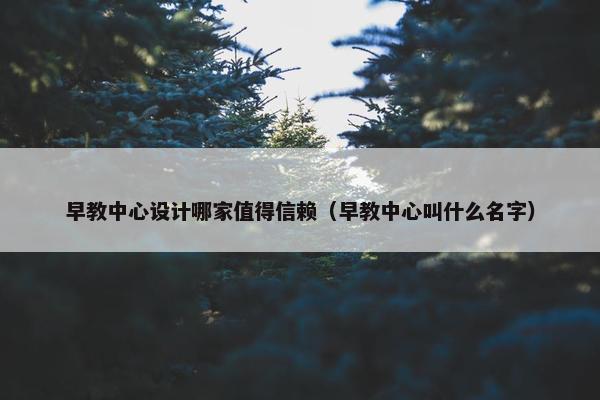 早教中心设计哪家值得信赖（早教中心叫什么名字）