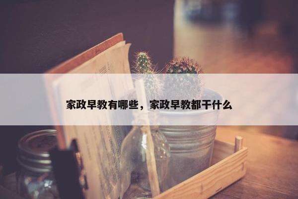 家政早教有哪些，家政早教都干什么