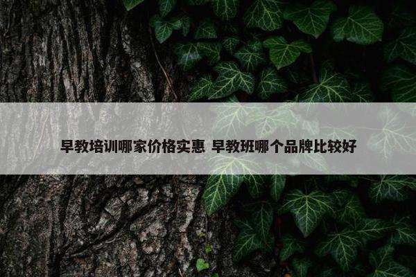 早教培训哪家价格实惠 早教班哪个品牌比较好