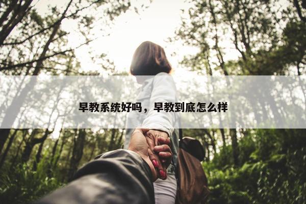 早教系统好吗，早教到底怎么样