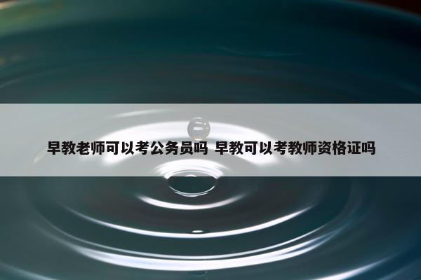 早教老师可以考公务员吗 早教可以考教师资格证吗