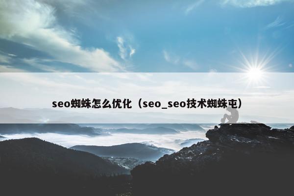 seo蜘蛛怎么优化（seo_seo技术蜘蛛屯）