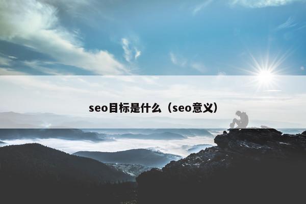 seo目标是什么（seo意义）