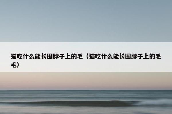 猫吃什么能长围脖子上的毛（猫吃什么能长围脖子上的毛毛）