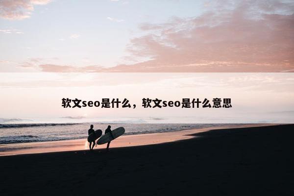 软文seo是什么，软文seo是什么意思