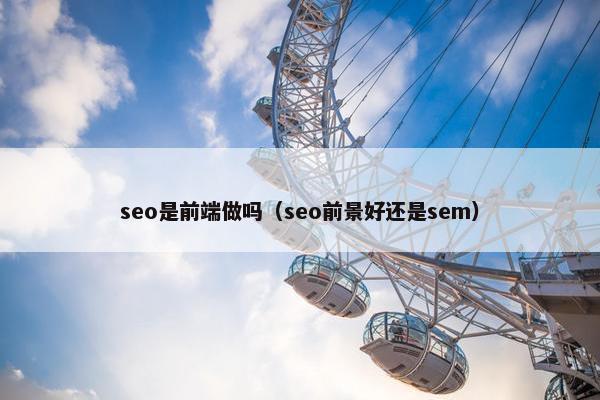 seo是前端做吗（seo前景好还是sem）