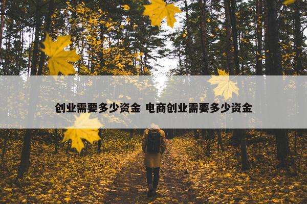 创业需要多少资金 电商创业需要多少资金