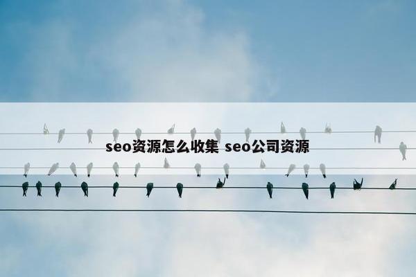 seo资源怎么收集 seo公司资源