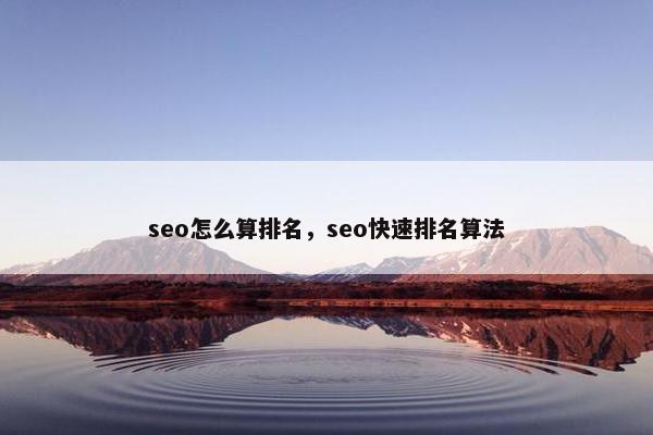 seo怎么算排名，seo快速排名算法