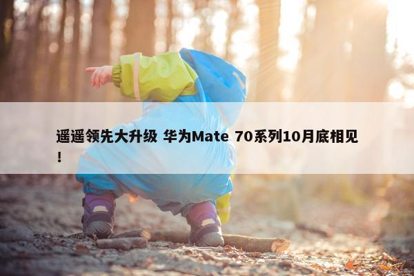 遥遥领先大升级 华为Mate 70系列10月底相见！