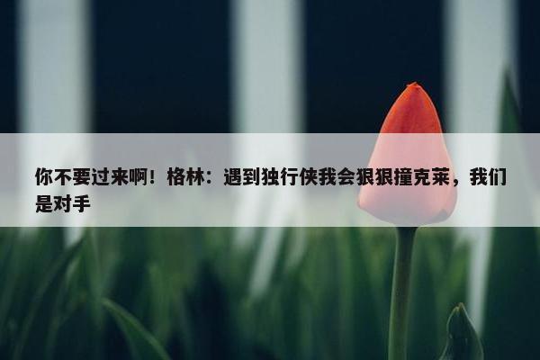 你不要过来啊！格林：遇到独行侠我会狠狠撞克莱，我们是对手