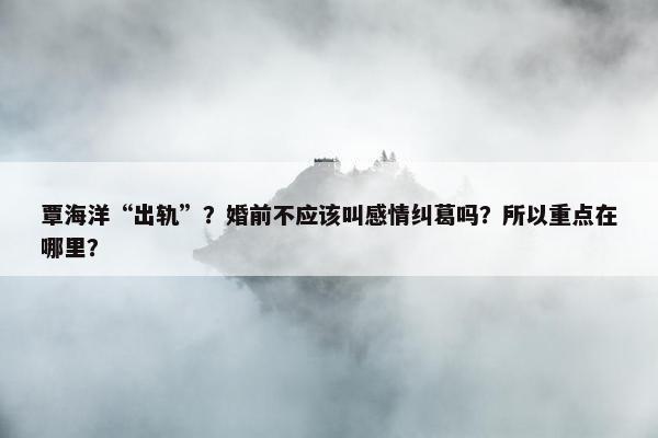 覃海洋“出轨”？婚前不应该叫感情纠葛吗？所以重点在哪里？