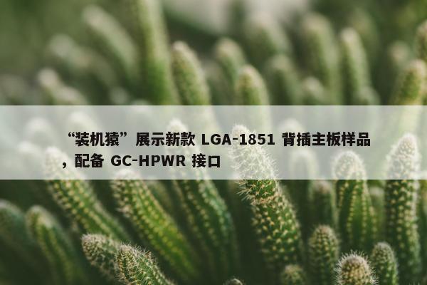 “装机猿”展示新款 LGA-1851 背插主板样品，配备 GC-HPWR 接口