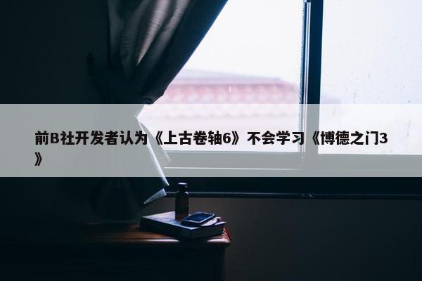 前B社开发者认为《上古卷轴6》不会学习《博德之门3》