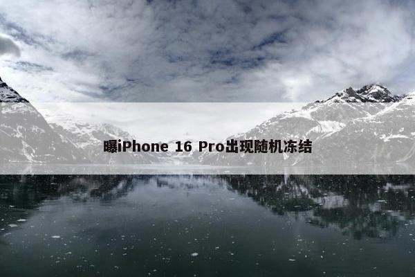 曝iPhone 16 Pro出现随机冻结