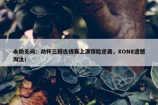 永劫无间：劫杯三排选拔赛上演惊险逆袭，XONE遗憾淘汰！