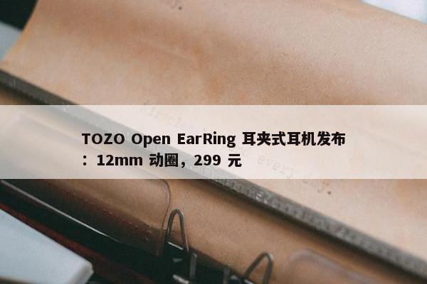 TOZO Open EarRing 耳夹式耳机发布：12mm 动圈，299 元