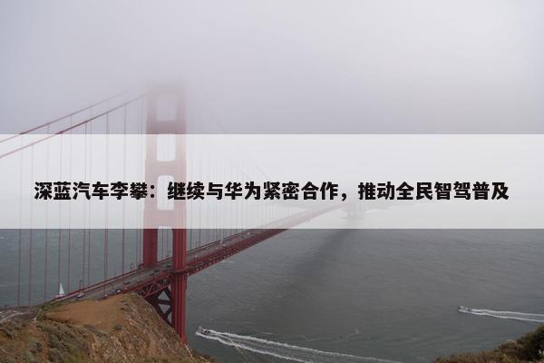 深蓝汽车李攀：继续与华为紧密合作，推动全民智驾普及