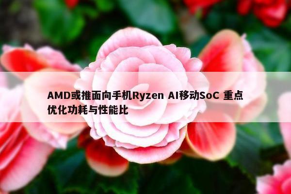 AMD或推面向手机Ryzen AI移动SoC 重点优化功耗与性能比