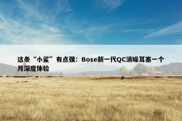 这条“小鲨”有点强：Bose新一代QC消噪耳塞一个月深度体验