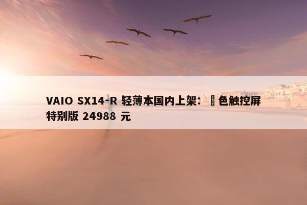 VAIO SX14-R 轻薄本国内上架：勝色触控屏特别版 24988 元