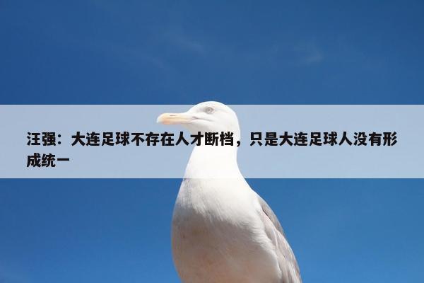 汪强：大连足球不存在人才断档，只是大连足球人没有形成统一