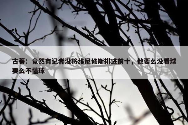 古蒂：竟然有记者没将维尼修斯排进前十，他要么没看球要么不懂球