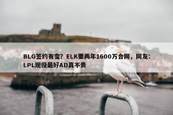 BLG签约有变？ELK要两年1600万合同，网友：LPL现役最好AD真不贵