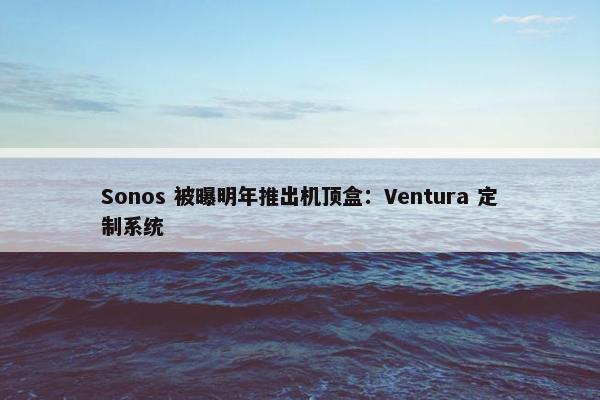 Sonos 被曝明年推出机顶盒：Ventura 定制系统