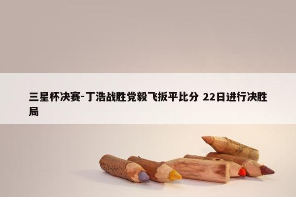 三星杯决赛-丁浩战胜党毅飞扳平比分 22日进行决胜局