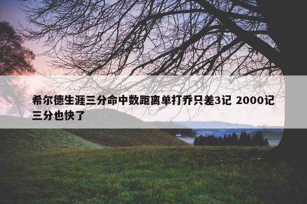 希尔德生涯三分命中数距离单打乔只差3记 2000记三分也快了