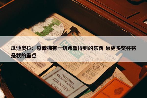 瓜迪奥拉：感激拥有一切希望得到的东西 赢更多奖杯将是我的重点