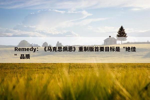 Remedy：《马克思佩恩》重制版首要目标是“绝佳”品质