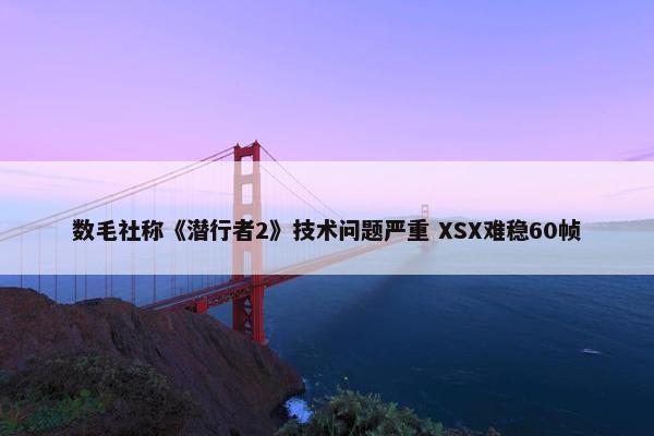 数毛社称《潜行者2》技术问题严重 XSX难稳60帧