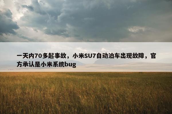 一天内70多起事故，小米SU7自动泊车出现故障，官方承认是小米系统bug