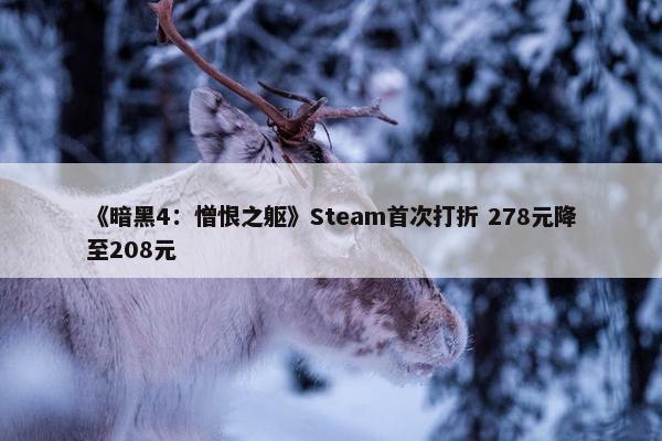 《暗黑4：憎恨之躯》Steam首次打折 278元降至208元