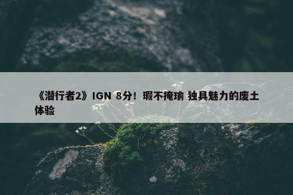 《潜行者2》IGN 8分！瑕不掩瑜 独具魅力的废土体验