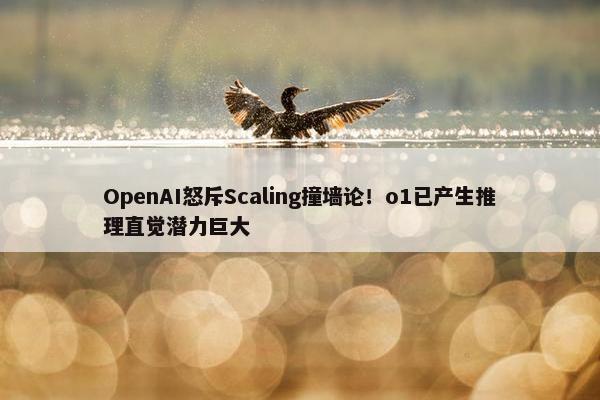 OpenAI怒斥Scaling撞墙论！o1已产生推理直觉潜力巨大