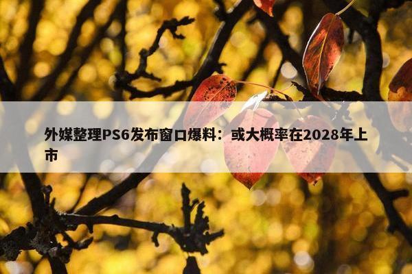 外媒整理PS6发布窗口爆料：或大概率在2028年上市